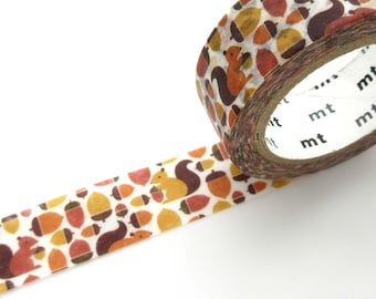 Squirrel washi tape, Acorn washi tape, Fall decoration