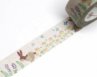 Cute rabbit washi tape picture book style