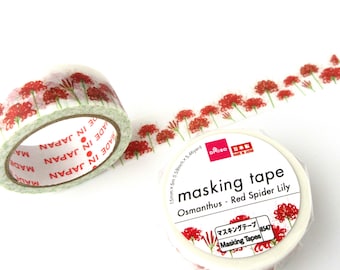 Red Spider Lily Washi Tape - Japanese Floral Masking Tape