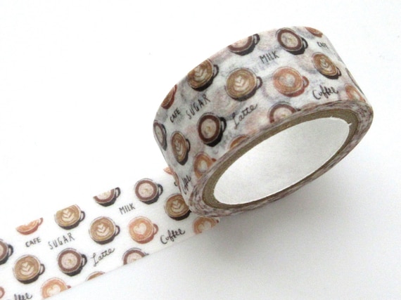 Latte art washi tape, Coffee lover, Japanese stationery