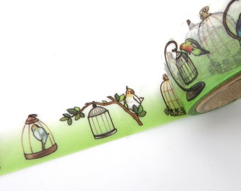 Birdcage washi tape, Bird lover stationery