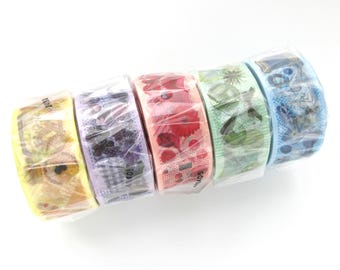 Collage Washi Tape Set: Colorful Scrapbook Embellishments