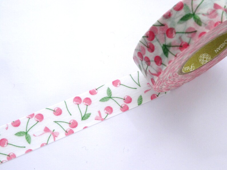 Cherry washi tape, Fruit washi tape image 1