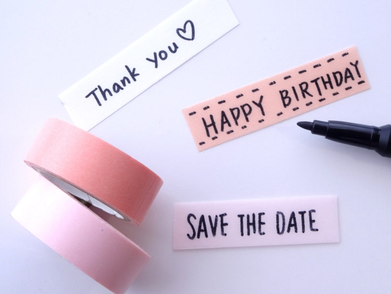 Black Washi Tape Charcoal black Happy birthday Wall decor image 4