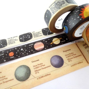 Space washi tape set, Kids gift wrapping tape image 5