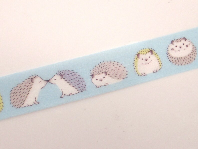 Hedgehog Washi Tape Aniaml Lover Japanese Stationery Etsy