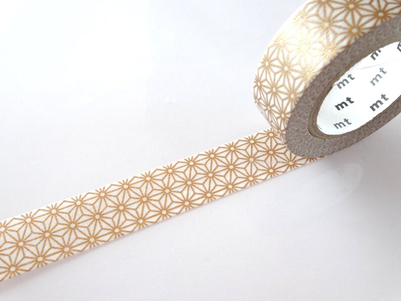 Japanese Washi Tape Gold Hemp Leaf Tape Japanese Stationery Etsy