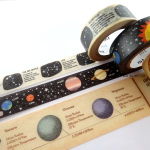 Space washi tape set, Kids gift wrapping tape image 4