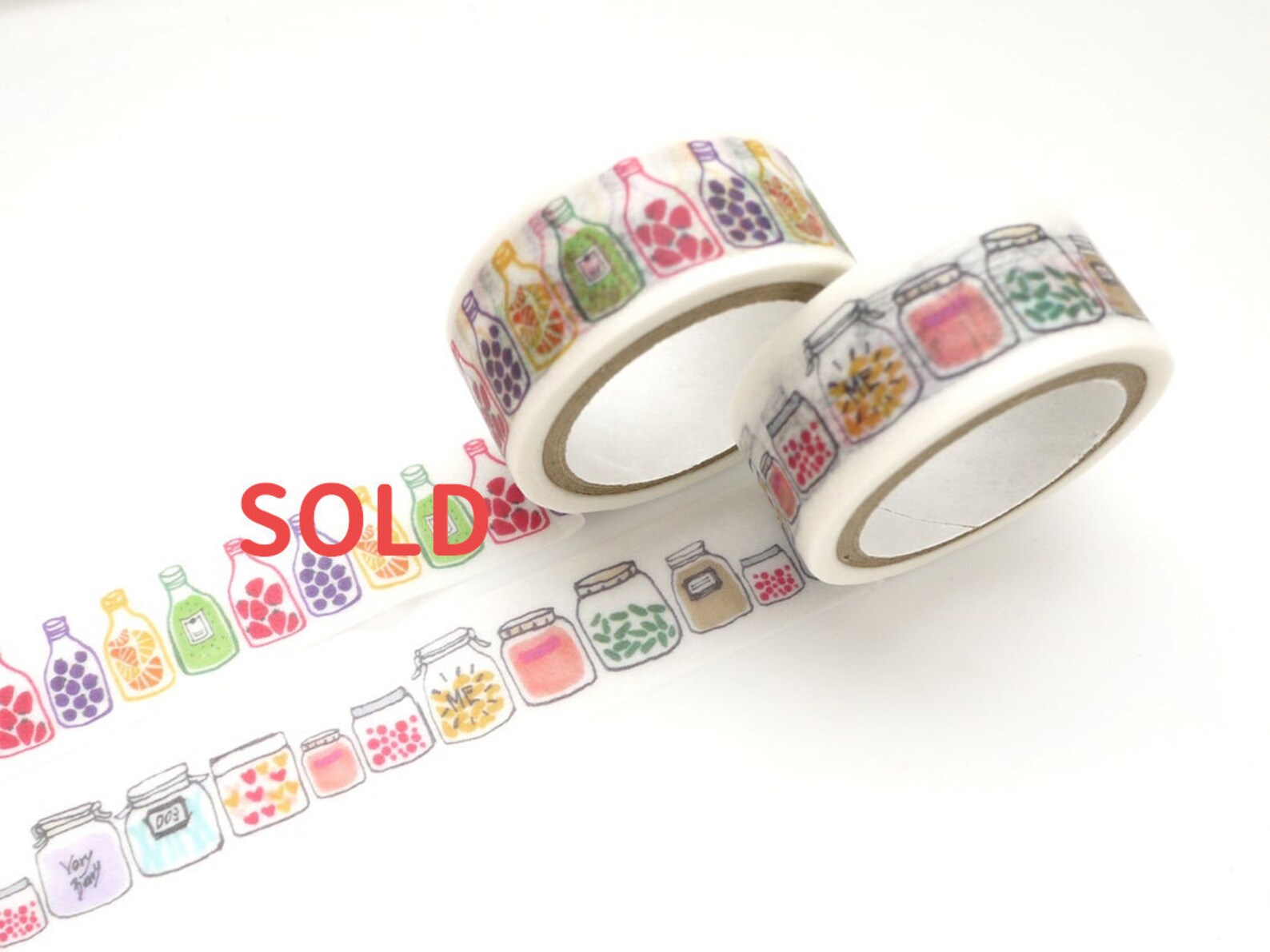 Jam Jar Washi Tape Hobonichi Decoration Japanese Stationery Etsy