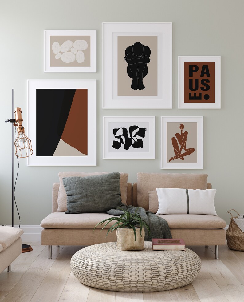 Gallery Wall Set Abstract Art Wall Gallery Set of 6 Prints Etsy