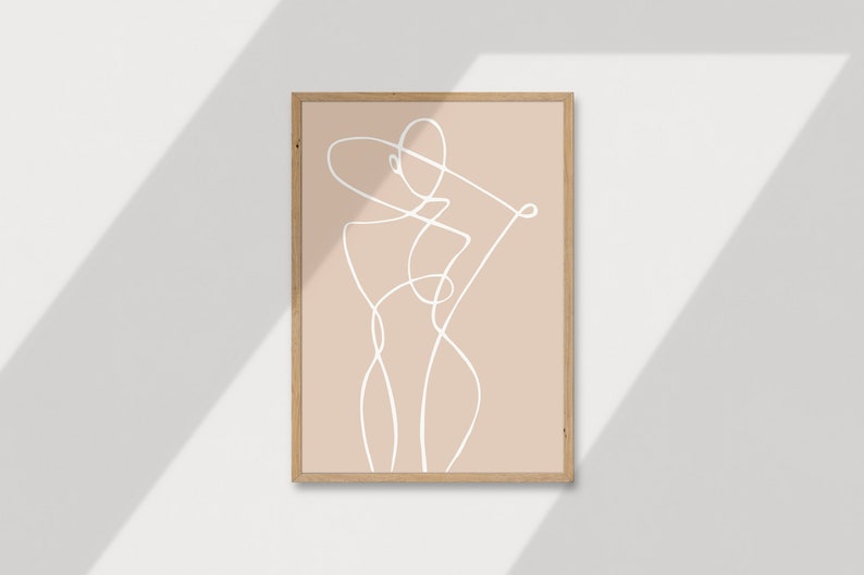 Minimal Wall Art Print Fashion Feminine Line Drawing Print Feminist Print Female Body Line Art Print Continuous line art Poster