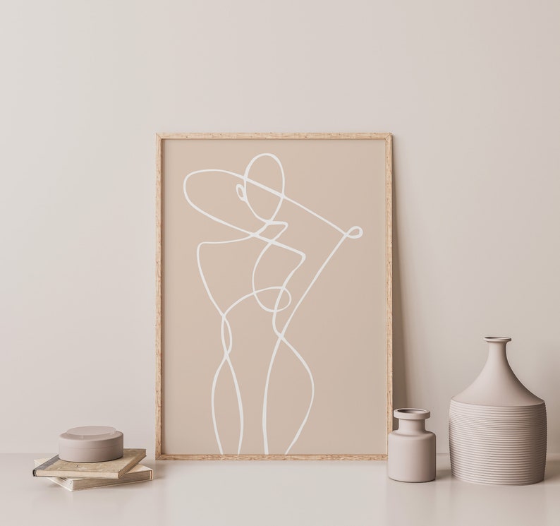 Female Body Line Art Print Fashion Feminine Line Drawing Etsy