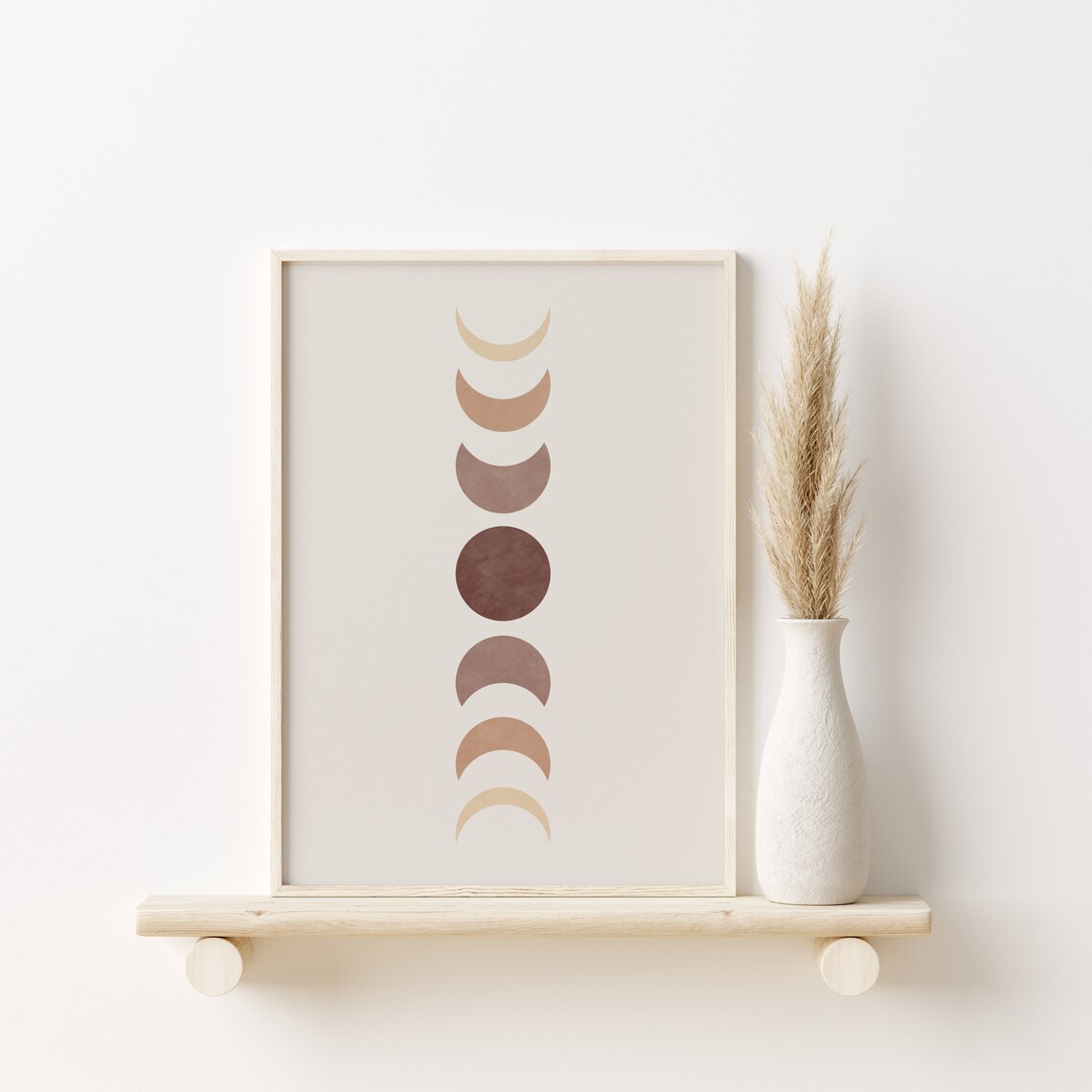 Boho Moon Wall Decor Mid Century Modern Wall Art Terracotta Etsy