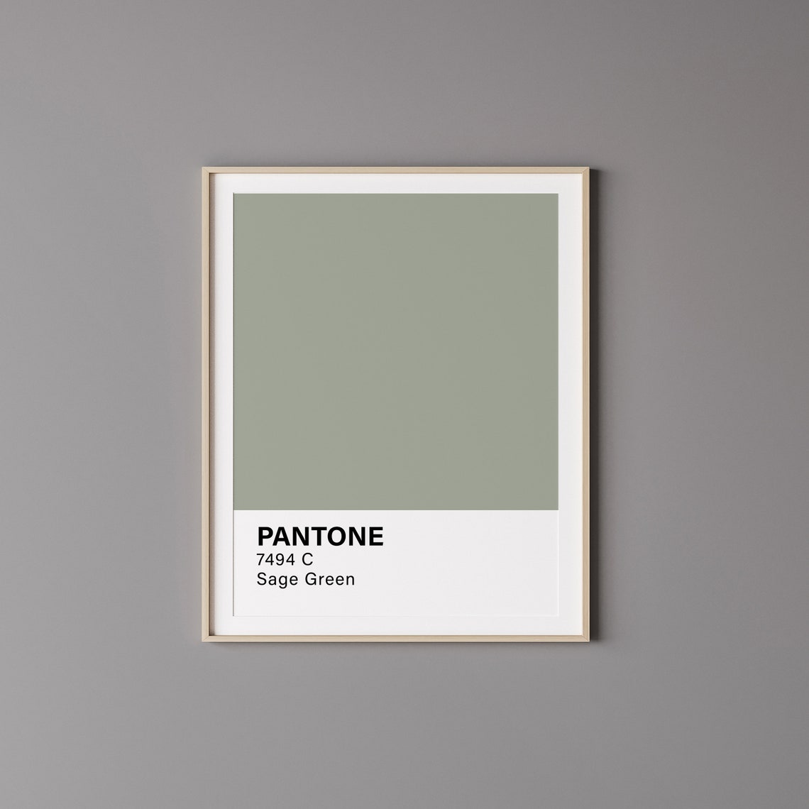 Sage Green Pantone poster Sage Green pantone print Pantone Etsy
