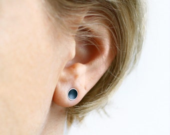 Mens earrings, Black earrings, Tiny stud earrings, Minimal earrings, Earring studs, Mens gift