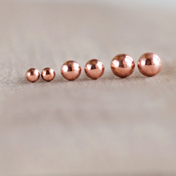 Copper earrings, Copper jewelry, Minimalist earrings, Everyday earrings, Geometric earrings, Tiny earrings