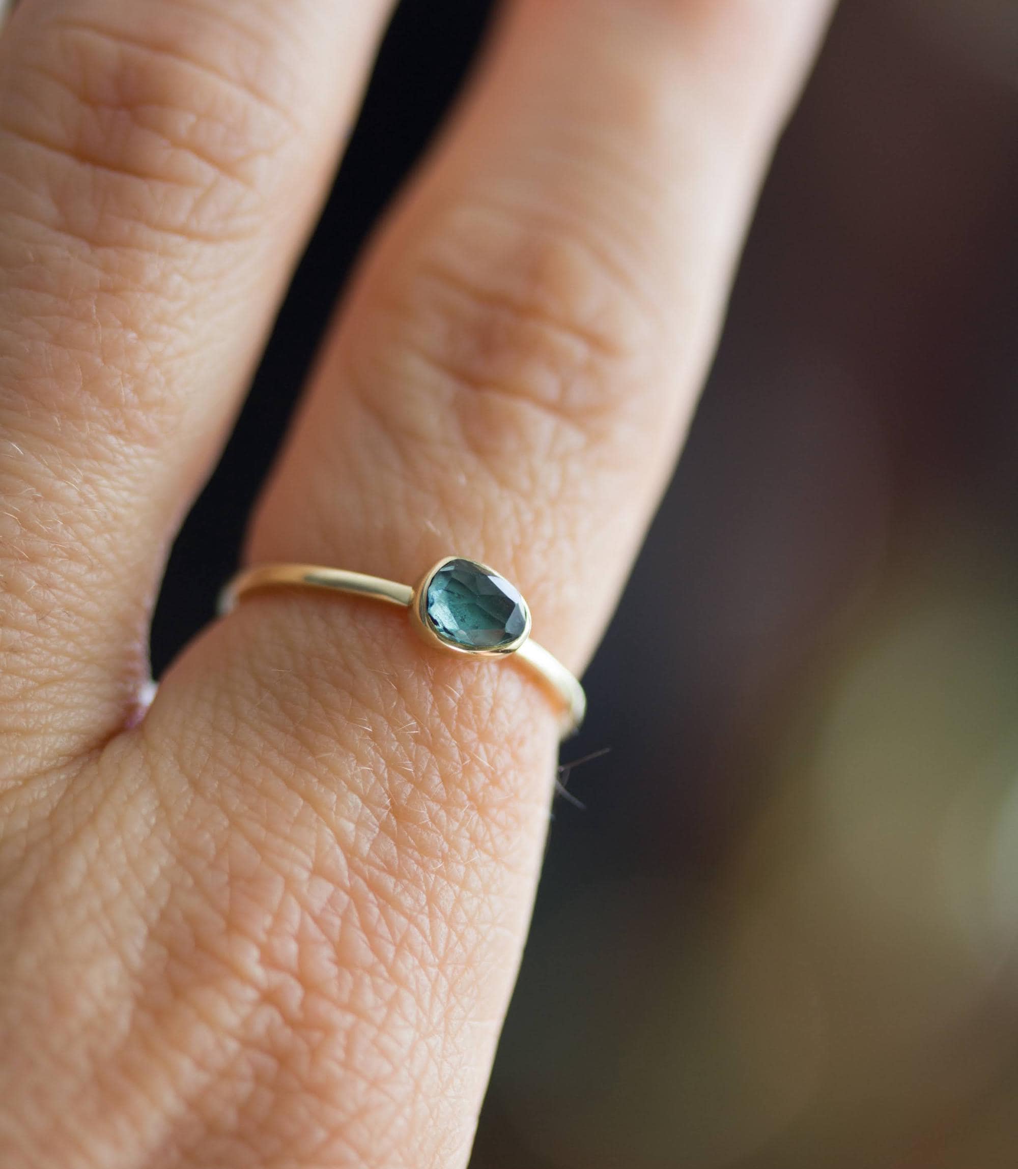 Natural Sapphire ring in Gold, 9K Gold ring with Australian Sapphire