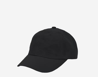 Minimalist Nylon Work Cap, Adjustable Unisex Baseball Hat, Barista Cafe Uniform Cap, Black or Dark Gray