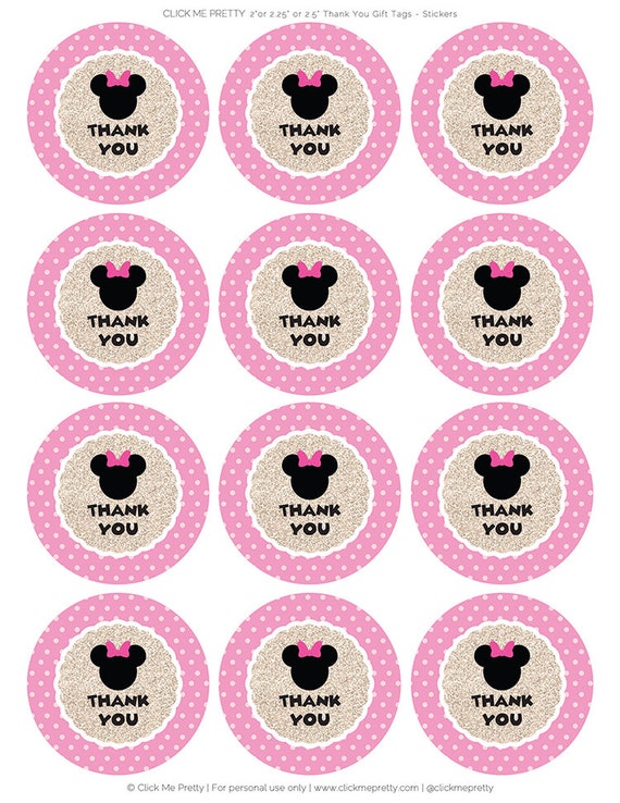 Minnie Mouse Thank You Gift Tags Digital Art Party Favors minnie-mouse-thank-you-gift-tags-digital-art-party-favors