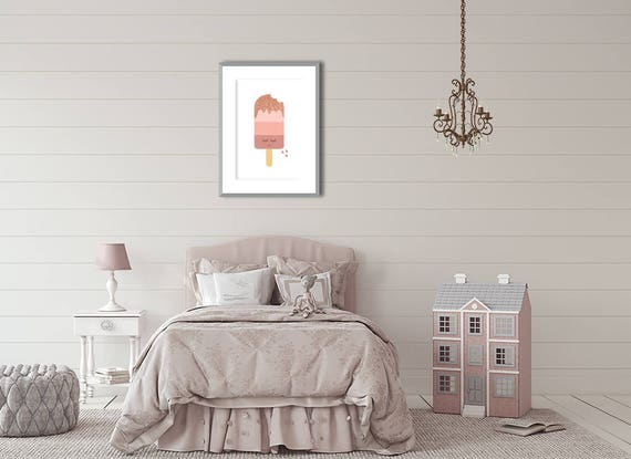 Rose Gold Pink Popsicle Party Poster Kids Room Decor Digital Art Easy Baby Shower Gift