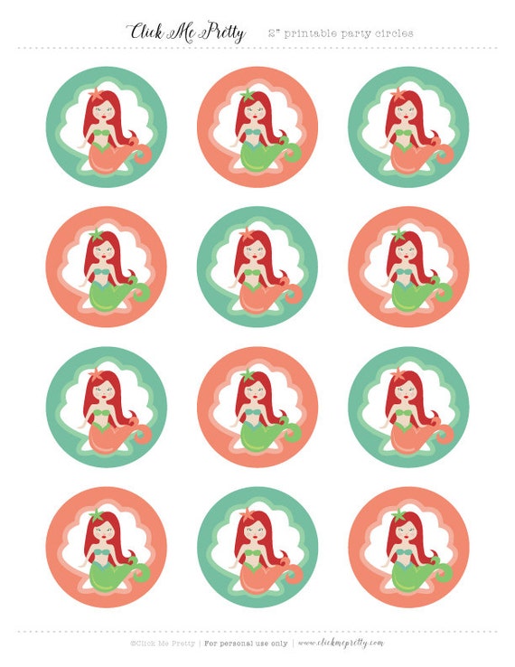 Mermaid Cupcake Topper by Click Me Pretty Catch My Party