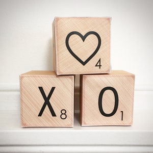 Printable name blocks, diy for kids, kids craft, diy ornaments, letter blocks template, Scrabble letter blocks, Instant download.