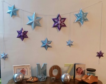 Photo booth backdrop, Printable photo prop, Party Decor, Printable Snowflake garland for winter wonderland party, Instant download.