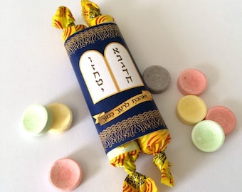 Upsherin party, Upsherin favors, Printable torah candy wrapper {Blue}, Upsherin Torah candy favor, Jewish party favors, instant download.