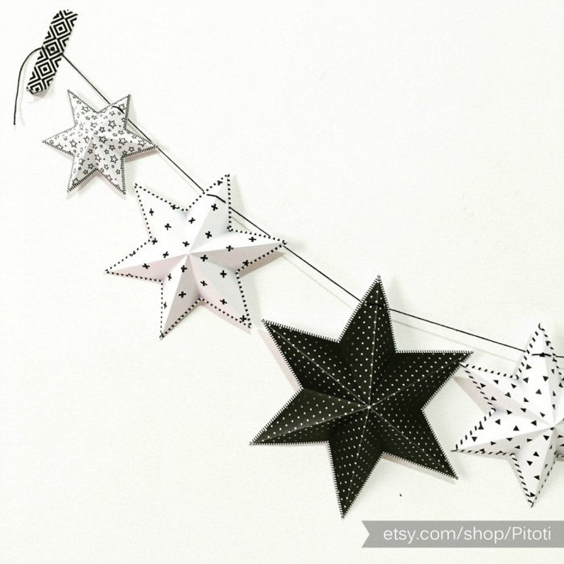 DIY baby mobile black and white baby mobile Printable black Etsy