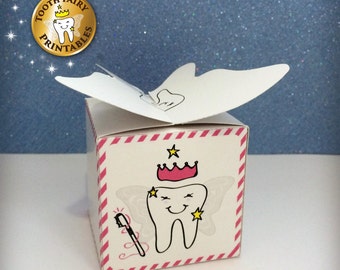 Tooth Fairy box, Printable Lost tooth box for girls, Keepsake Box, DIY tooth fairy kit for kids, Instant download Printable lost teeth box.