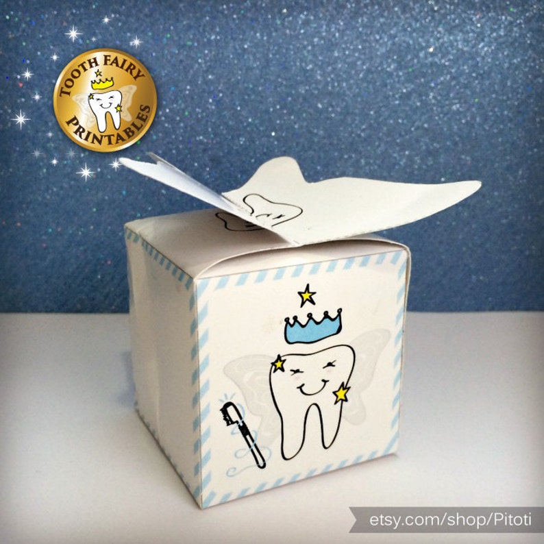 Tooth Fairy box, Lost tooth box for boys, Printable tooth box, DIY thooth fairy box for kids, printable lost teeth box, Instant download. image 1