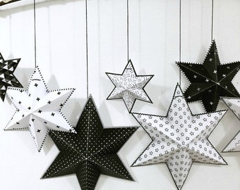 DIY Baby shower decorations, Printable baby shower banner, Unique baby shower decor, black and white stars banner, Diy decor for baby shower