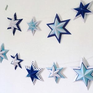 Chanukah decoration, Chanukah Stars Garland, Printable Star of David Chanukah ornaments, Chanukah Party decorations, Instant download. image 4