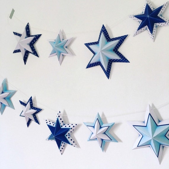 Israel party decoration, Printable Yom haatzmaut garland, Printable star of david garland, Israeli patriotic party decor, made in israel. Il_570xn