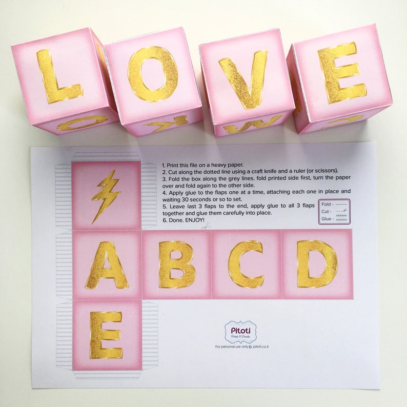 Name Blocks Baby Boy Nursery Letter Blocks Printable Blue Etsy