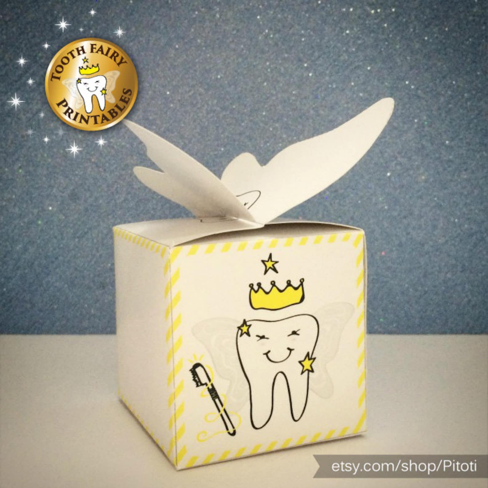 Tooth Fairy Box, Lost Tooth Box, Printable Keepsake Box, DIY Box for ...