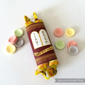 Upsherin patry, Printable sefer torah candy wrapper, {Red} Torah candy, Upsherin ideas, Upsherin favors for jewish party, instant download.