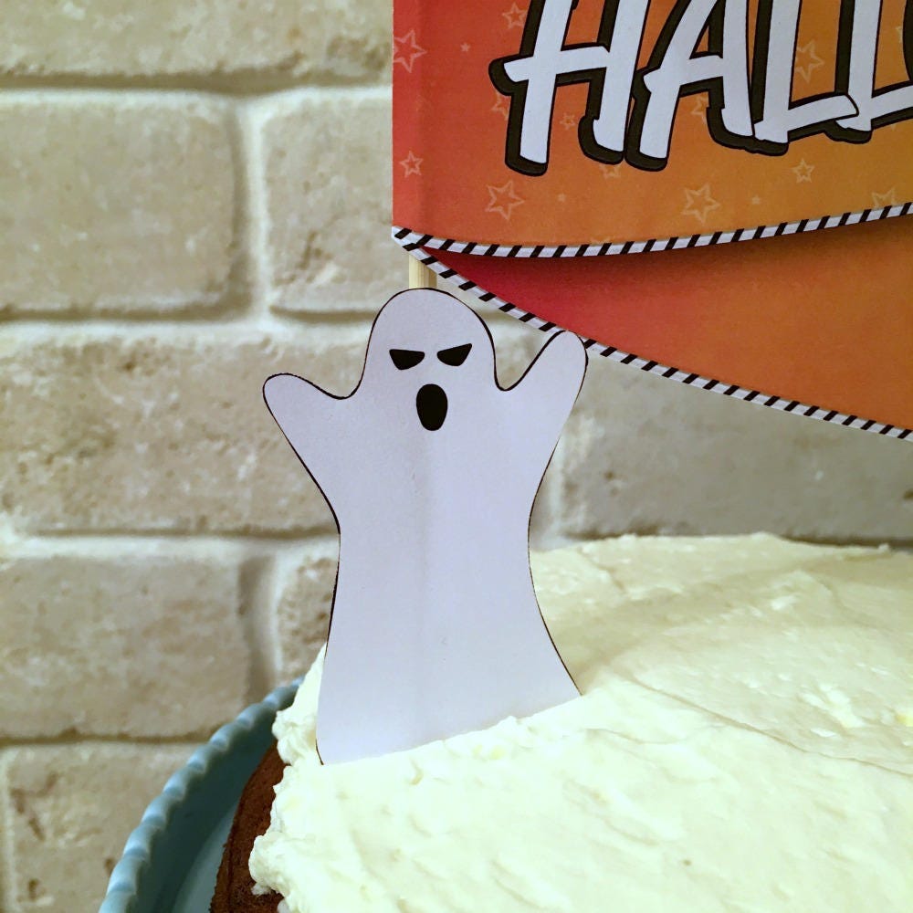 Printable Halloween Decoration Printable Happy Halloween Cake | Etsy