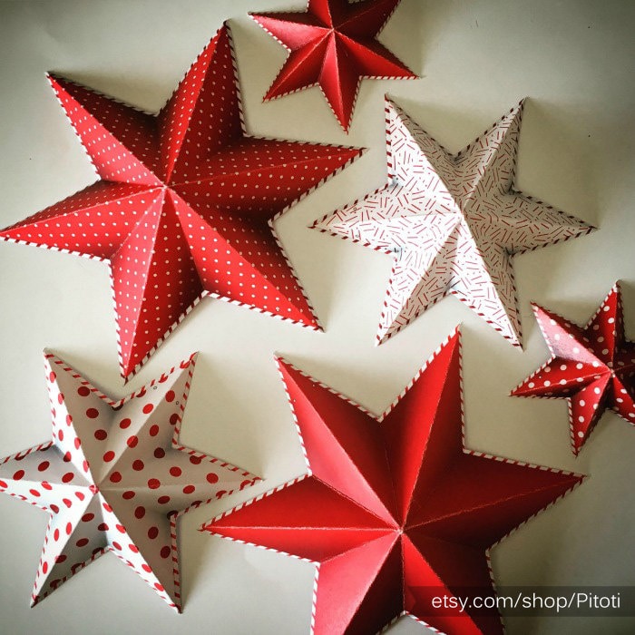 New Years Printable Decoration DIY Paper Star Party | Etsy