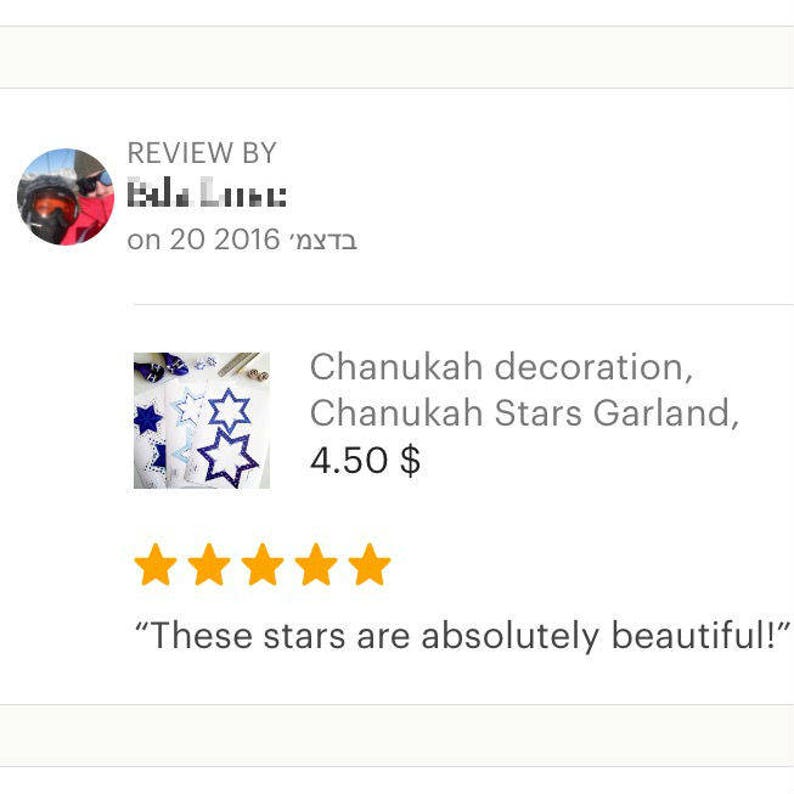 Chanukah decoration, Chanukah Stars Garland, Printable Star of David Chanukah ornaments, Chanukah Party decorations, Instant download. image 7