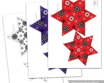 4th of July Star Banner, Red White Blue Party Decor (Digital Download)