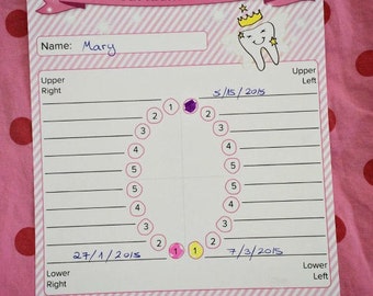 Lost tooth chart, Tooth Fairy printables, child tooth chart, Printable chart, Tooth Fairy Report, Lost Tooth Records, Instant download