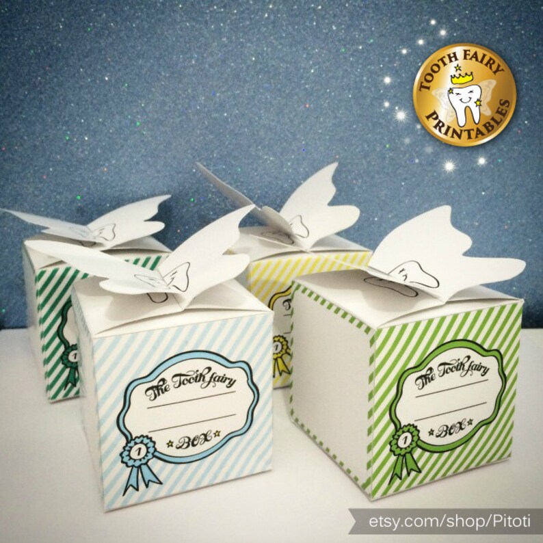 Tooth Fairy box, Lost tooth box for boys, Printable tooth box, DIY thooth fairy box for kids, printable lost teeth box, Instant download. image 5