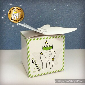 Tooth Fairy box, Lost tooth box, Keepsake Box, DIY kit for kids, Instant download Printable file.