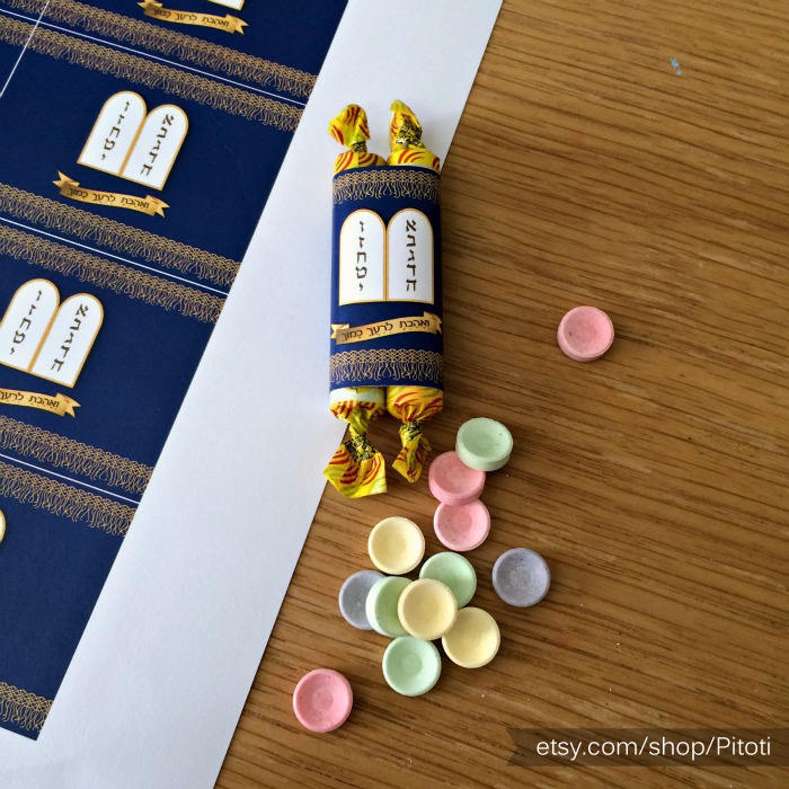 Bar Mitzvah Favors Printable Torah Candy Bar Wrapper GOLD - Etsy Israel