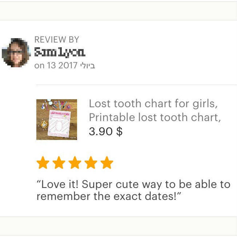 Blue Lost Tooth Chart, Tooth Fairy Printable (PDF, JPEG) image 6
