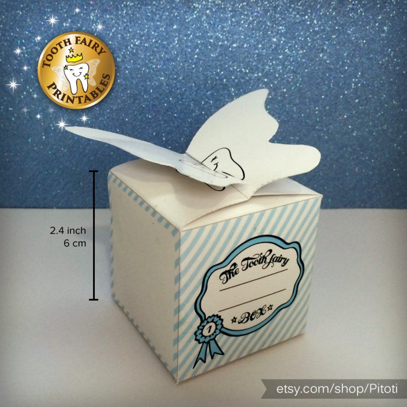 Tooth Fairy box, Lost tooth box for boys, Printable tooth box, DIY thooth fairy box for kids, printable lost teeth box, Instant download. image 3