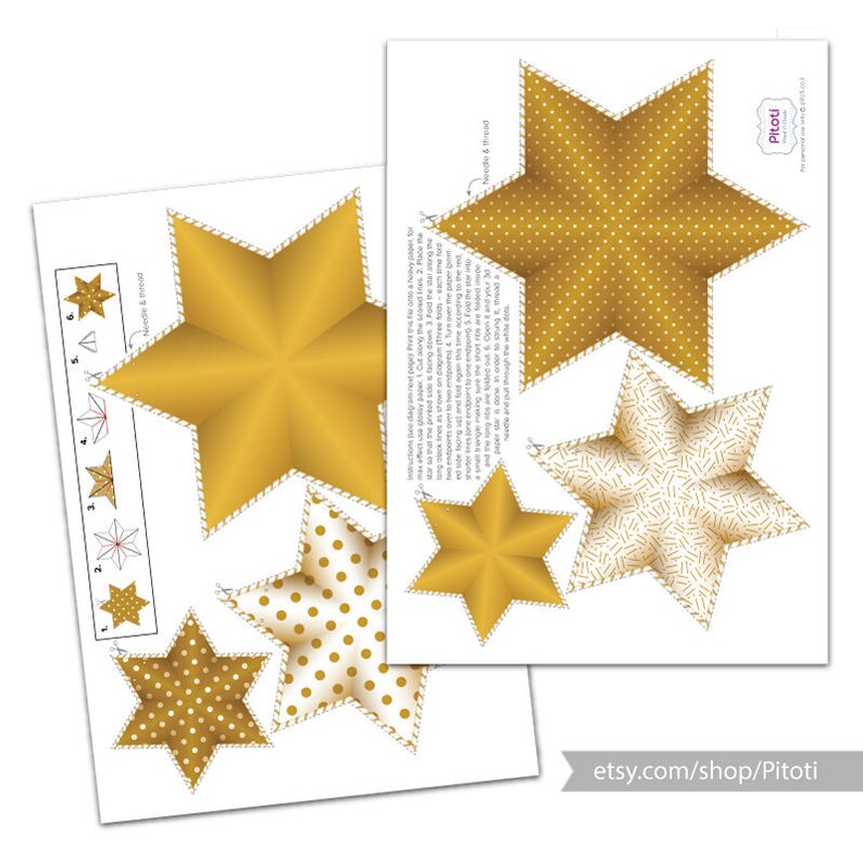 New year printable, New years eve decoration, printable gold stars garland, NYE party decoration, Instant download printable NYE decoration. image 3