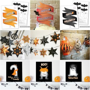 Cute Halloween decor, Printable Halloween decor, Happy Halloween poster, Cute monster poster, Instant download image 5