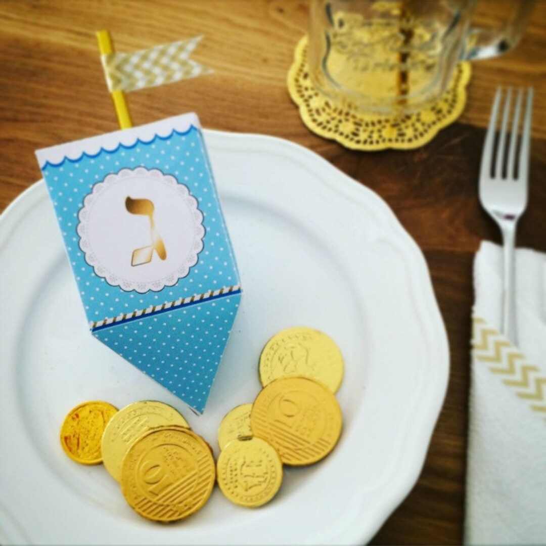 Hanukkah Dreidel Printable Dreidel Template to Create 3D Paper